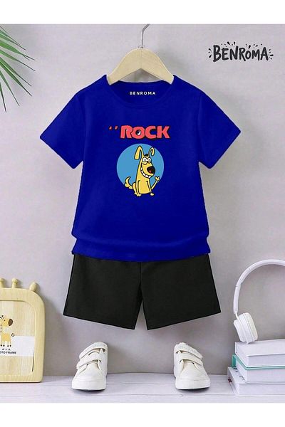 BENROMA Set pantaloni scurți unisex pentru copii - imprimat cu caractere