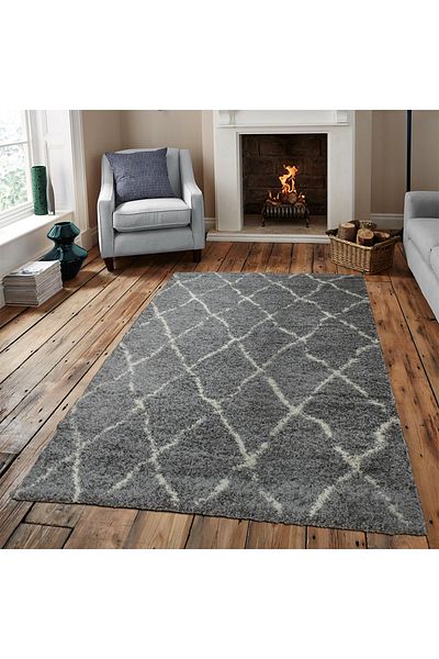Homelux Wendy rug, Shaggy, rectangular, 200X290, Ben Ourain type, grey, cream, polypropylene
