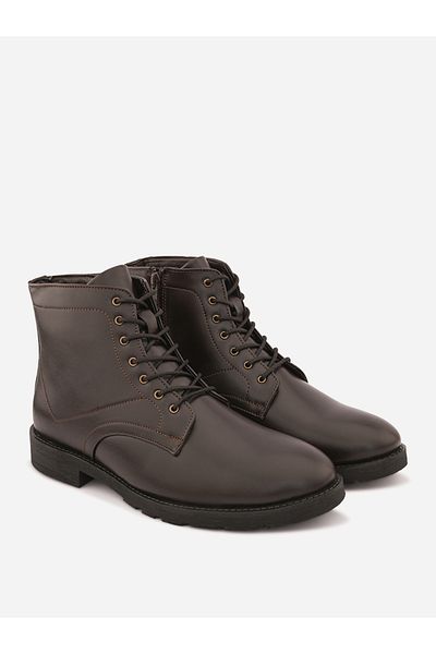Styli Lace Up Ankle Boots with Side Zipper