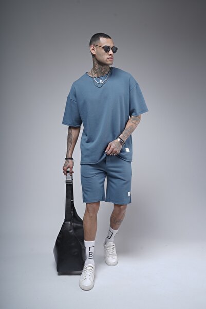 Butik TREND WE Екіпаж горловина матовий 3 пряжа тканина оверсайз форма футболка шорти комплект