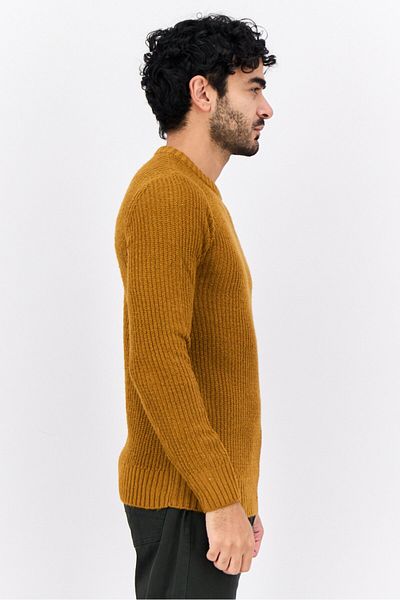 Sorbino Men Crew Neck Crochet Sweater, Brown