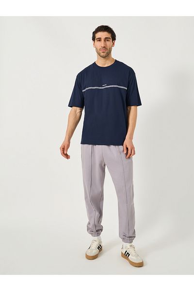 Styli Slogan Print Oversized T-Shirt with Tape Detail