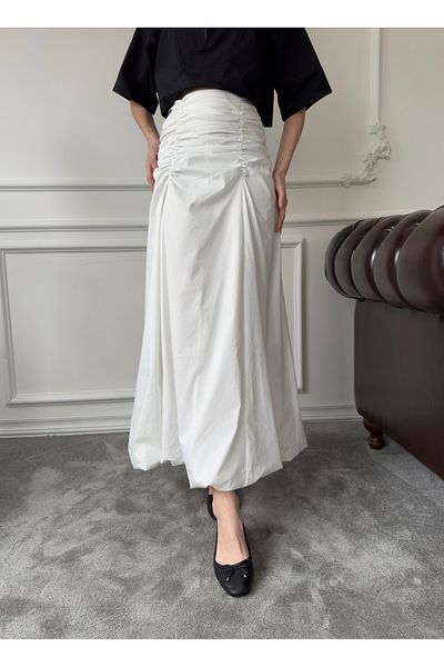 MAGARDE White Guiped Design Skirt