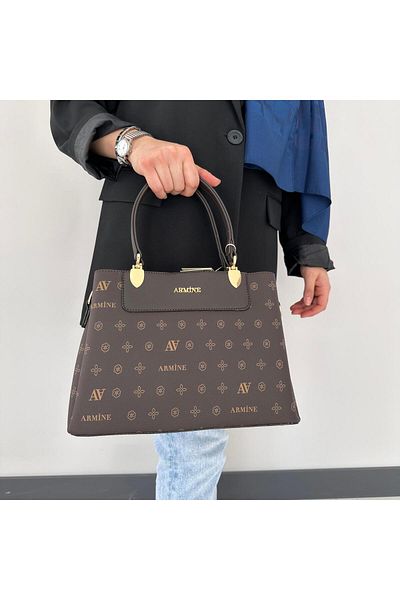 Armine AR20607 Model Brown Color Bag Printed