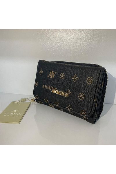 Armine Arc1105 Model Black Printed Wallet