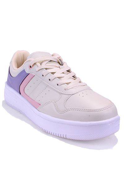 Kinetix Lowner Pu Ecru Orthopedic Casual Women's Sneakers