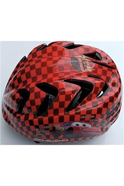 Moon M-7 ÇOCUK KASK ARABALAR KARELİ - KIRMIZI - S BEDEN