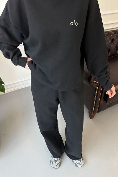 MAGARDE Black Crew Neck Design Sweatshirt