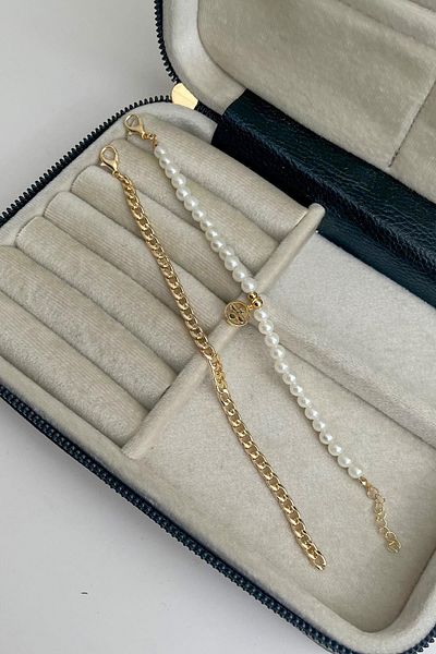 Modex Double Bracelet with Pearl Row (18+5cm)