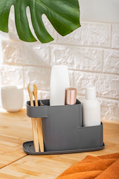 Porsima L-00776 Viva Countertop Spoon Holder Sponge Holder Brush Holder Organizer