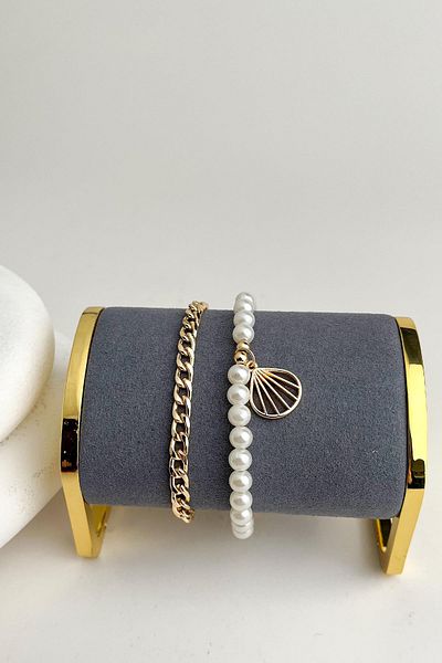 Modex Pearl Row Double Bracelet (18 5cm)