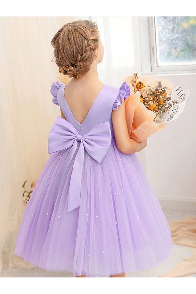 HSNLİFE Fata Copil Liliac Rochie Perla Absolventa Aniversare Ocazie speciala Rochie de seara