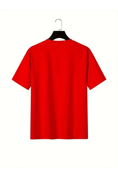 NO 601 Unisex Red Milano Italian Printed Oversize Tshirt