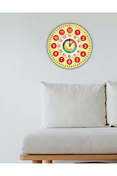 heptex Wooden Uv Printed School-Classroom Wall Clock