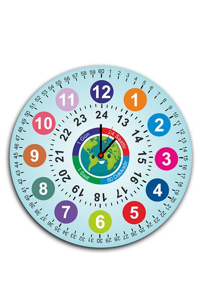 heptex Wooden Uv Printed School-Classroom Wall Clock