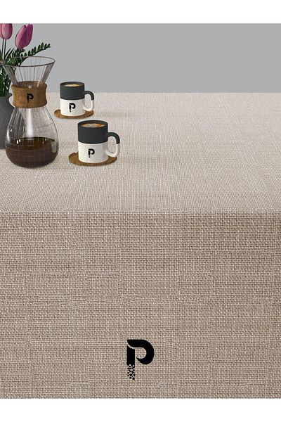 Perle Ecru Color Linen Textured Tablecloth