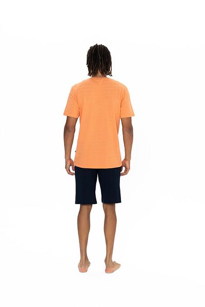 U.S. Polo Assn. Σετ μπλουζάκι και σορτς με λαιμόκοψη, τσέπη, ριγέ, ανδρικό, κοντομάνικο