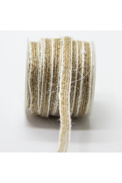 BarokBonbon Jüt Kurdela Krem Çizgili 6 Mm (10 METRE)