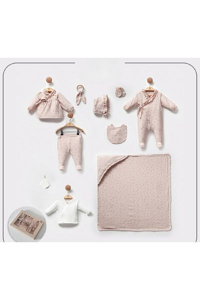 Cassiope Baby Girl Muslin 10-Piece Hospital Discharge Set