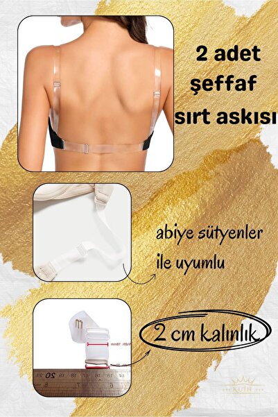 KUIN Clear Back Strap for Clear Back Bra 2 Pack