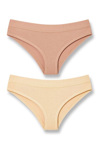 HNX Γυναικεία εσώρουχα 2 τεμαχίων Cotton Piping Slip
