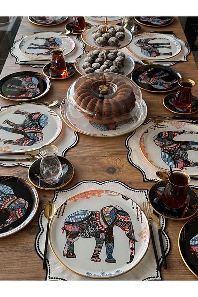 Meri Ev Gereçleri Elephant 28 Pieces Tea Time Tea Set