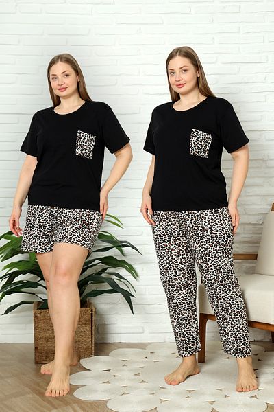 nisaNCa Set de pijamale 100% bumbac, 3 piese, pentru femei