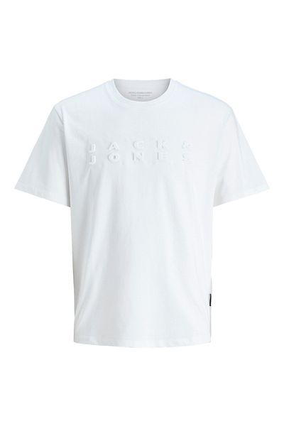 Jack & Jones Ανδρικό λευκό μπλουζάκι - Jack Jones Jcopacer Print, Crew Neck - 12273295 -01