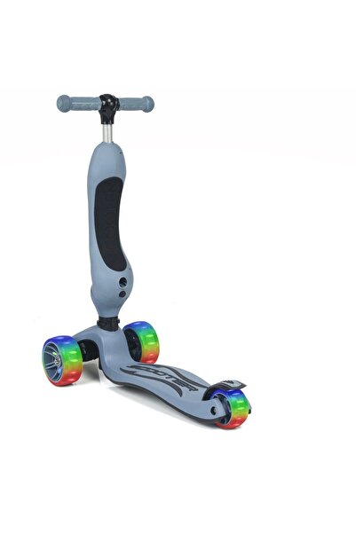 UniCare Smart Oturaklı Çocuk Scooter 3 Tekerlekli Led Işıklı Scooter Yükseklik Ayarlı - Mavi