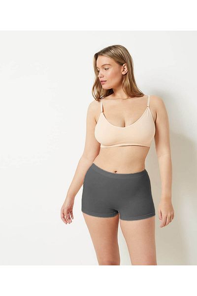 MİSTİRİK Moncorno Model Gathering and Tight Knitted Model Corset Boxer Dark Gray Color