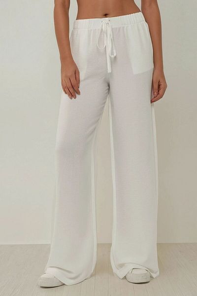 Hiccup Παντελόνι με ελαστική μέση λινό look casual cut