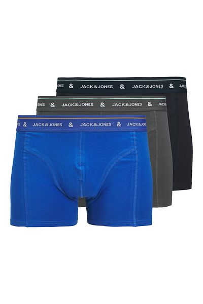 Jack & Jones Ανδρικά μπόξερ Navy Blue Jack Jones Jacron Solid Trunks 3 Pack 12268602 -04