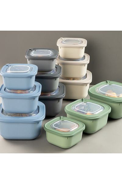 welcomein Beige 3-Piece Elegant Special Storage Container Set - Suitable for Microwave and Freeze, Vip Lid