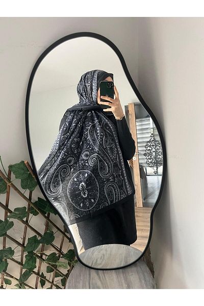 Merwiss Ethnic Retro Pattern Black Shawl