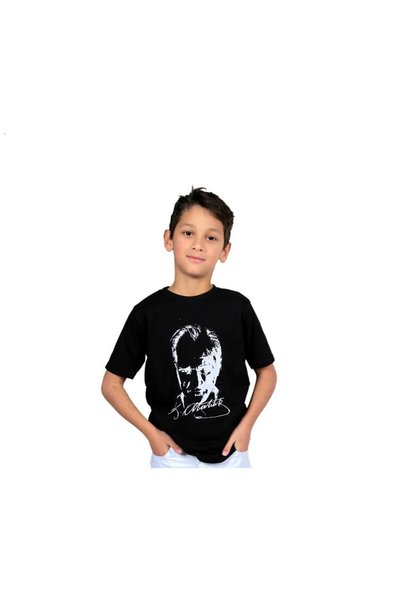 Dıgıl Kids Ataturk Printed Black Combed Cotton April 23 October 29 October 10...