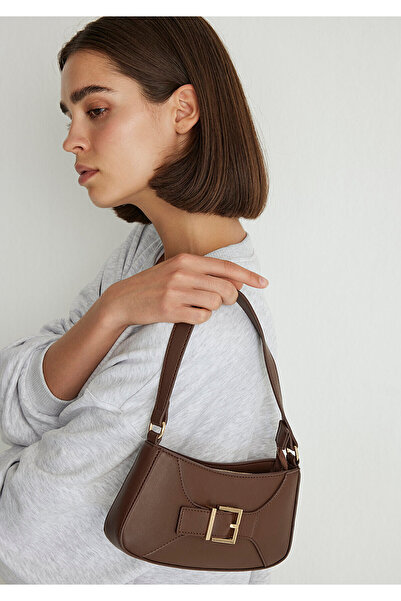 Mavi Καφέ τσάντα ώμου με λεπτομέρεια αγκράφα 1912970-29766