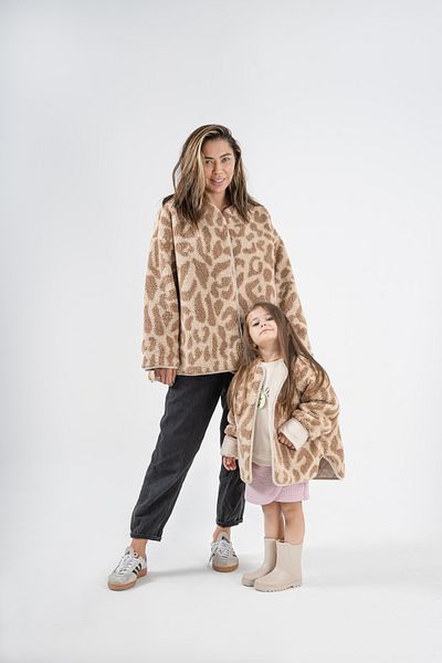 Miela Kids Двулицево яке за възрастни с леопардово принтиране