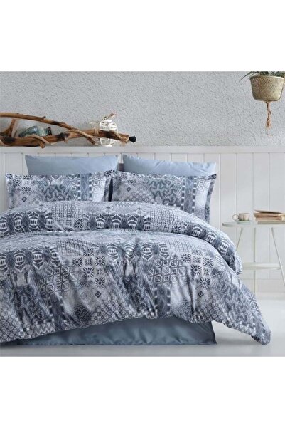 Clasy Tek Kişilik Nevresim Takımı Pava Lacivert