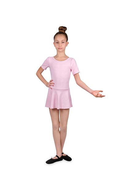 LULLY KİDS Lully Kids Pink Gymnastics Ballet - Μαγιό για κορίτσια με φούστα και ανοιχτή πλάτη