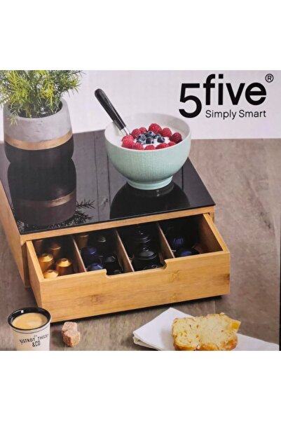 FİVE Coffee capsule holder with glass tray, Smart Buffet, 30x30x10 cm
