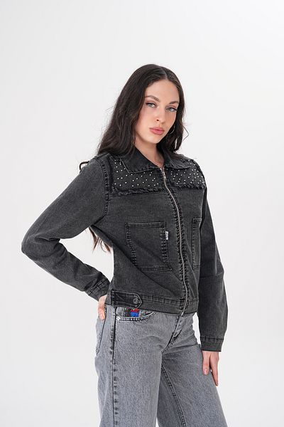 sarıdağ Denim Jacket with Pearl Details