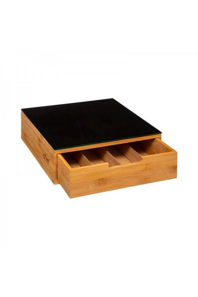 FİVE Coffee capsule holder with glass tray, Smart Buffet, 30x30x10 cm