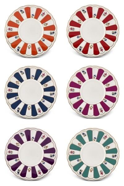 Perotti Balat 6 Lı Porselen Çay Tabağı