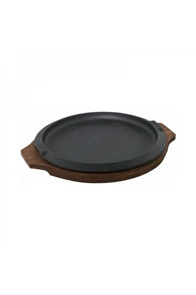 ILSA Round enameled cast iron pot with wooden stand, Dietella, 21 cm
