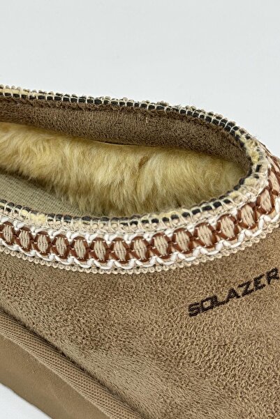 SOLAZER Mink Fur Round Toe Thick Sole Women's Slippers - 038