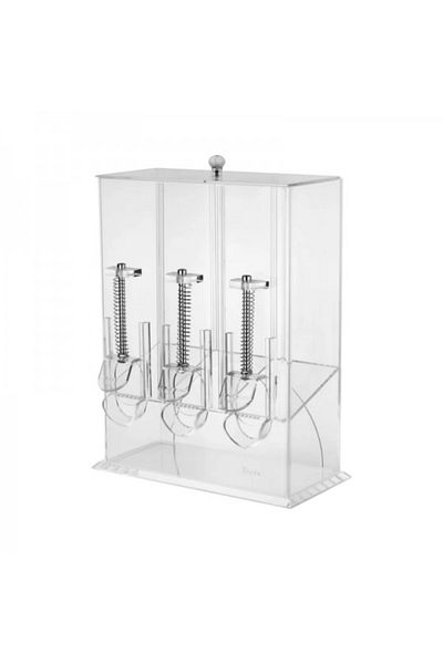 MORINI Acrylic dispenser with 3 compartments, 32x17x43 cm