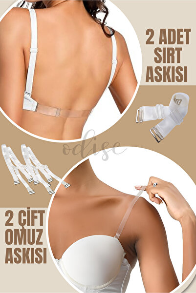 ODISE Clear Back and Shoulder Strap for Clear Bra - 2 and 4 Pcs