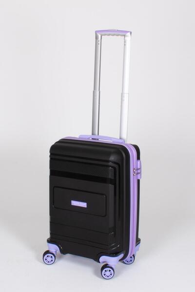 Travel POLO Küçük Boy Kırılmaz Valiz Siyah Lila 1017