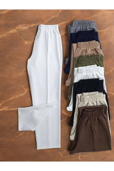 TCN 6056 Model Şahin Çimalı - Double Trousers with Elastic Waist