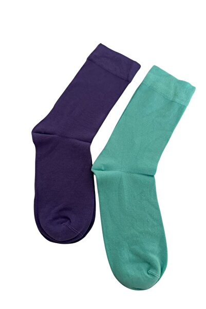 Butik MOR VE YEŞİL KADIN BAMBU ÇORAP2Lİ